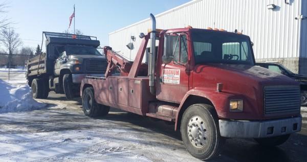 Red Tow Truck in Wixom